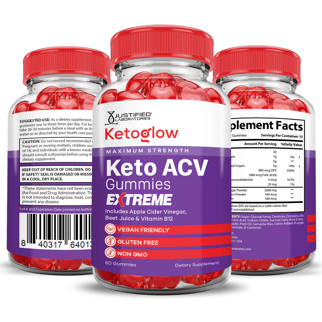 2 x Stronger Keto Glow Keto ACV Gummies Extreme 2000MG