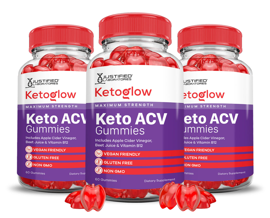 3 Bottles Keto Glow Keto ACV Gummies 1000MG