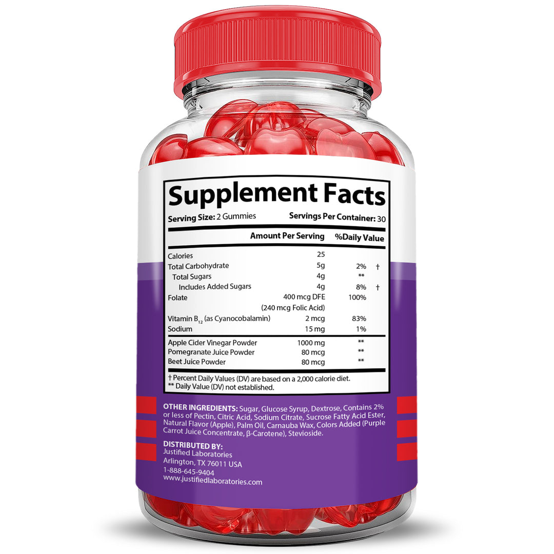 Supplement Facts Keto Glow Keto ACV Gummies 1000MG