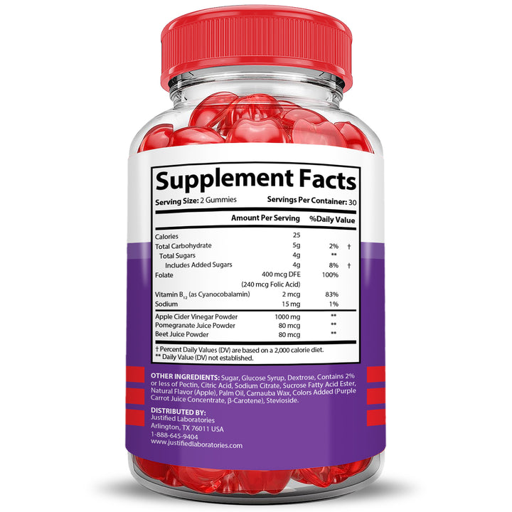 Supplement Facts Keto Glow Keto ACV Gummies 1000MG