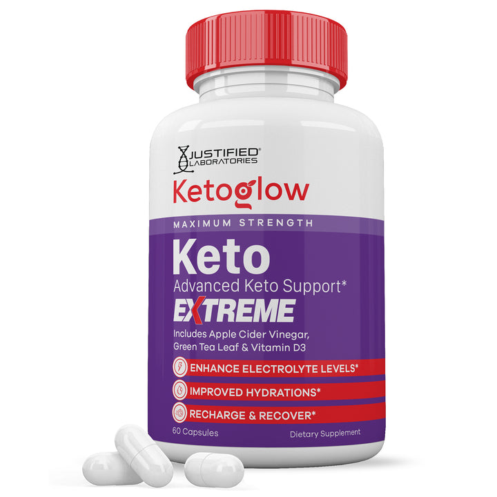 1 Bottle Keto Glow Keto ACV Extreme Pills 1675MG