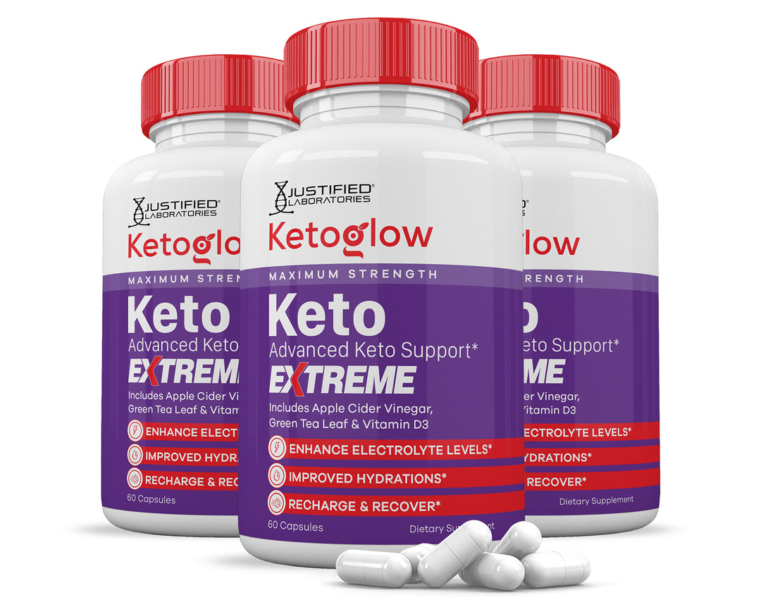 3 Bottles Keto Glow Keto ACV Extreme Pills 1675MG