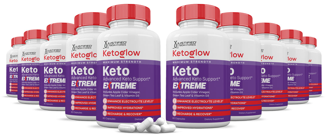 10 Bottles Keto Glow Keto ACV Extreme Pills 1675MG