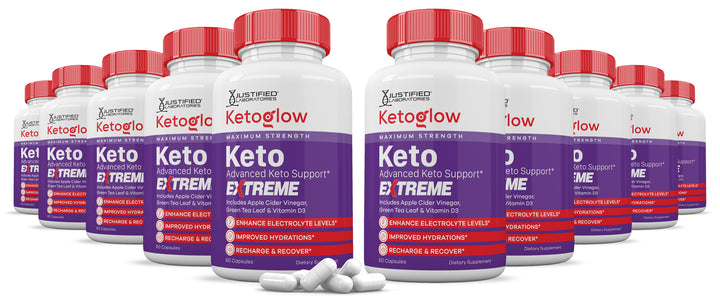 10 Bottles Keto Glow Keto ACV Extreme Pills 1675MG
