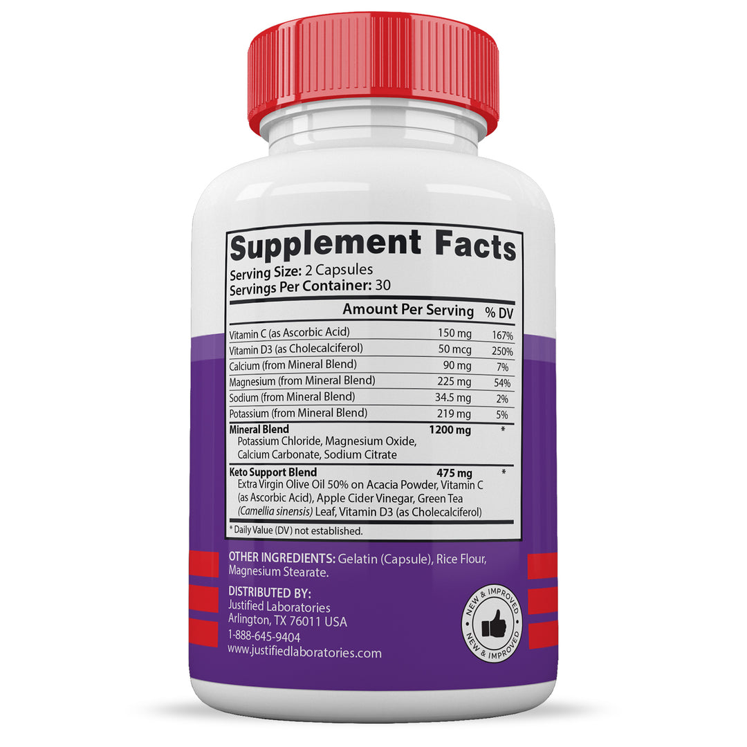 Supplement Facts Keto Glow Keto ACV Extreme Pills 1675MG
