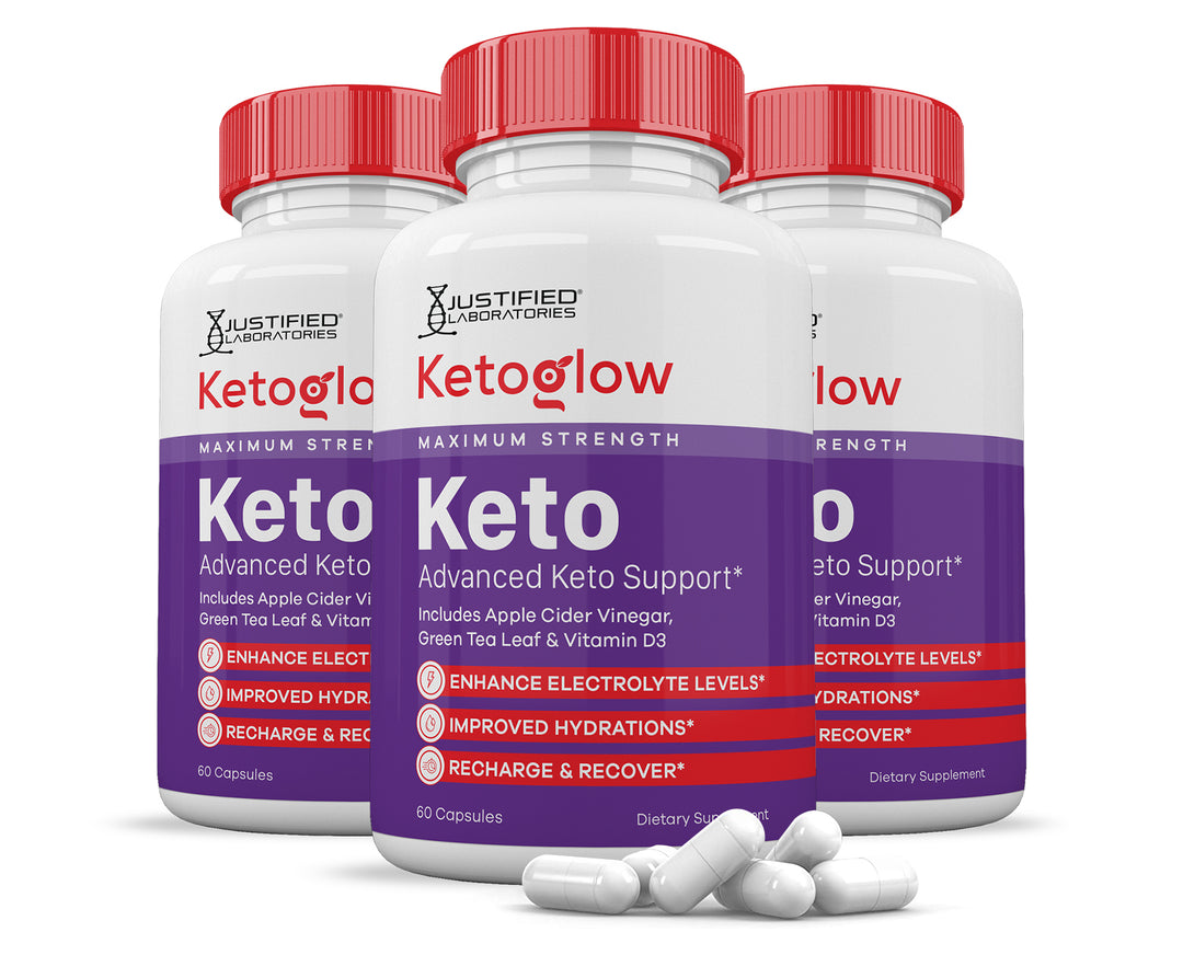 3 Bottles Keto Glow Keto ACV Pills 1275MG