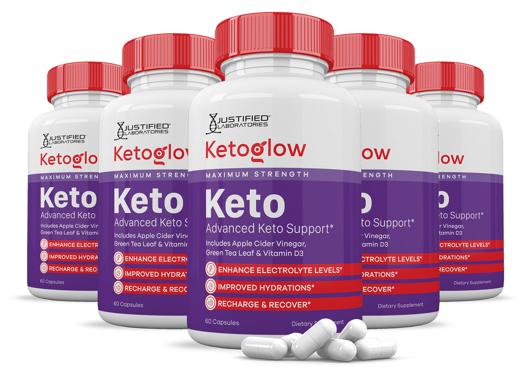 5 Bottles Keto Glow Keto ACV Pills 1275MG