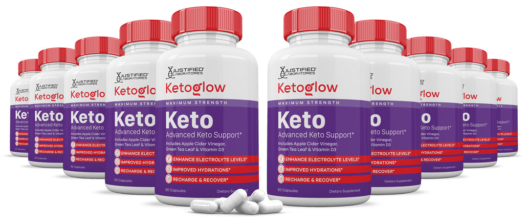 10 Bottles Keto Glow Keto ACV Pills 1275MG