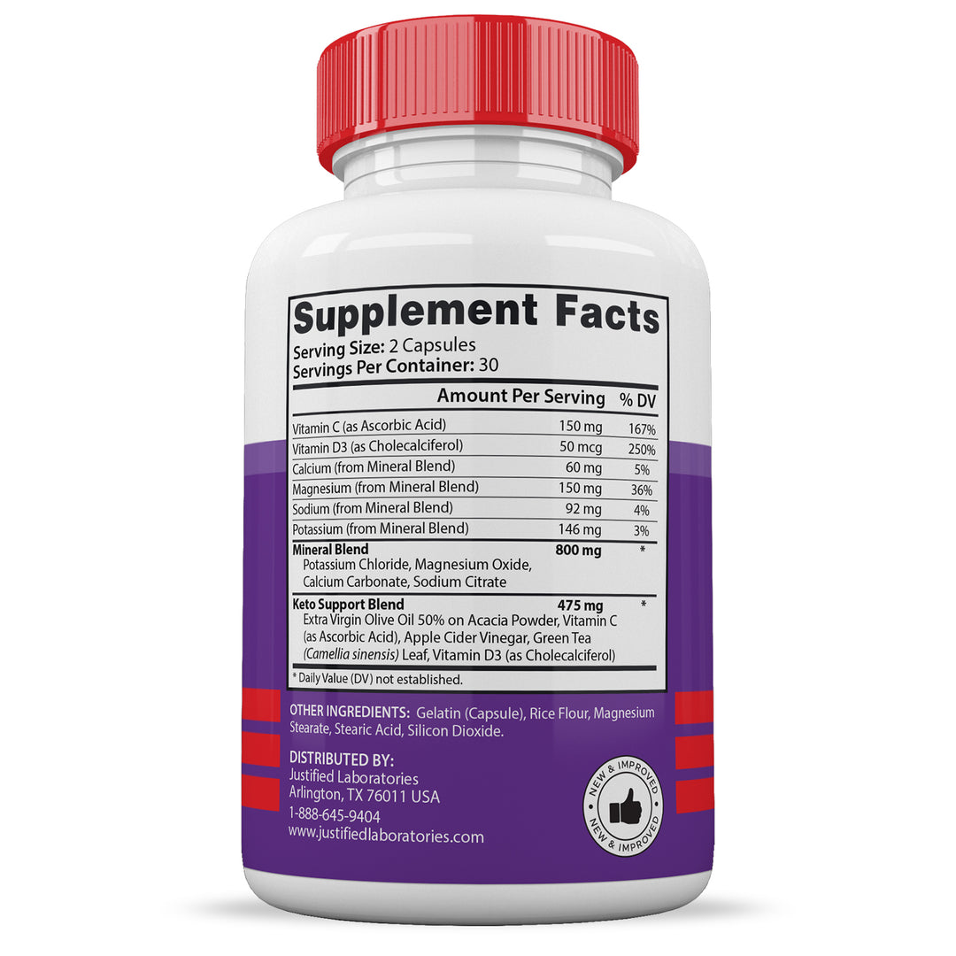 Supplement Facts Keto Glow Keto ACV Pills 1275MG