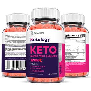 all sides of the bottle of Ketology Keto Max Gummies