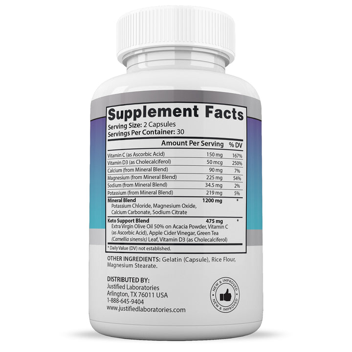 Supplement Facts of Ketogenix Keto ACV Extreme Pills 1675MG