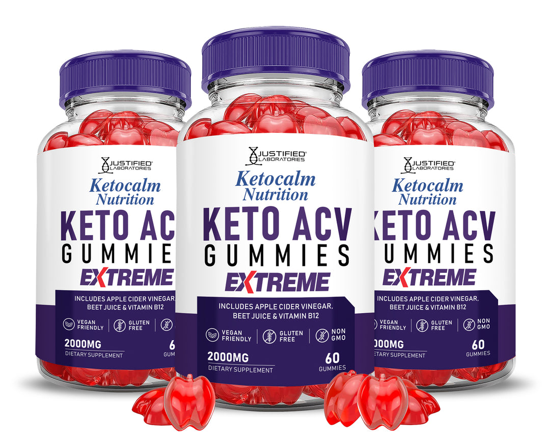 3 bottles Keto Calm Keto ACV Gummies Extreme 2000mg