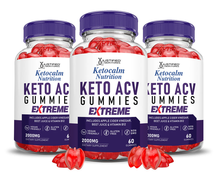 3 bottles Keto Calm Keto ACV Gummies Extreme 2000mg