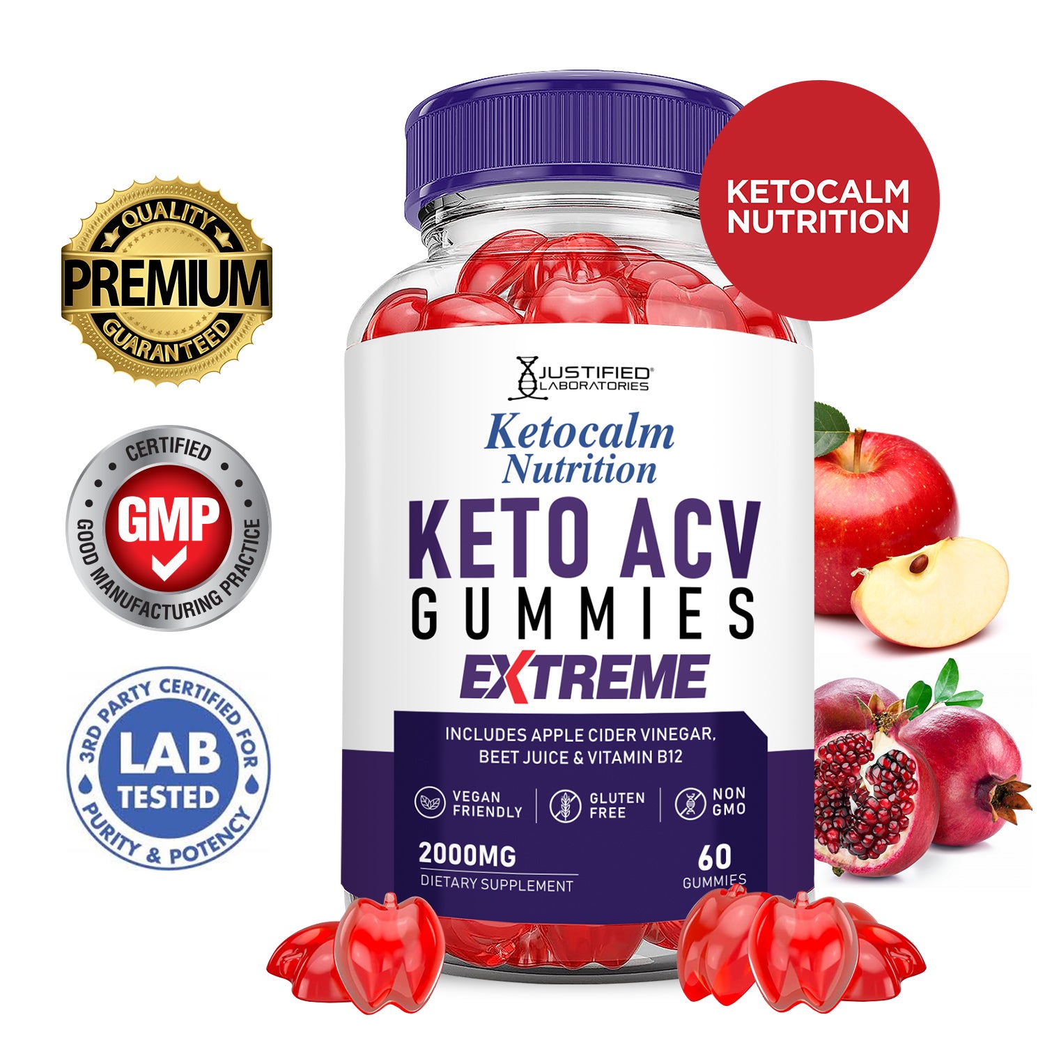 2 x Stronger Keto Calm Keto ACV Gummies Extreme 2000mg