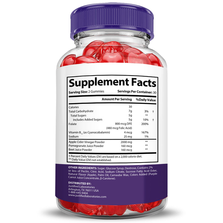 Supplement  Facts of Keto Calm Keto ACV Gummies Extreme 2000mg