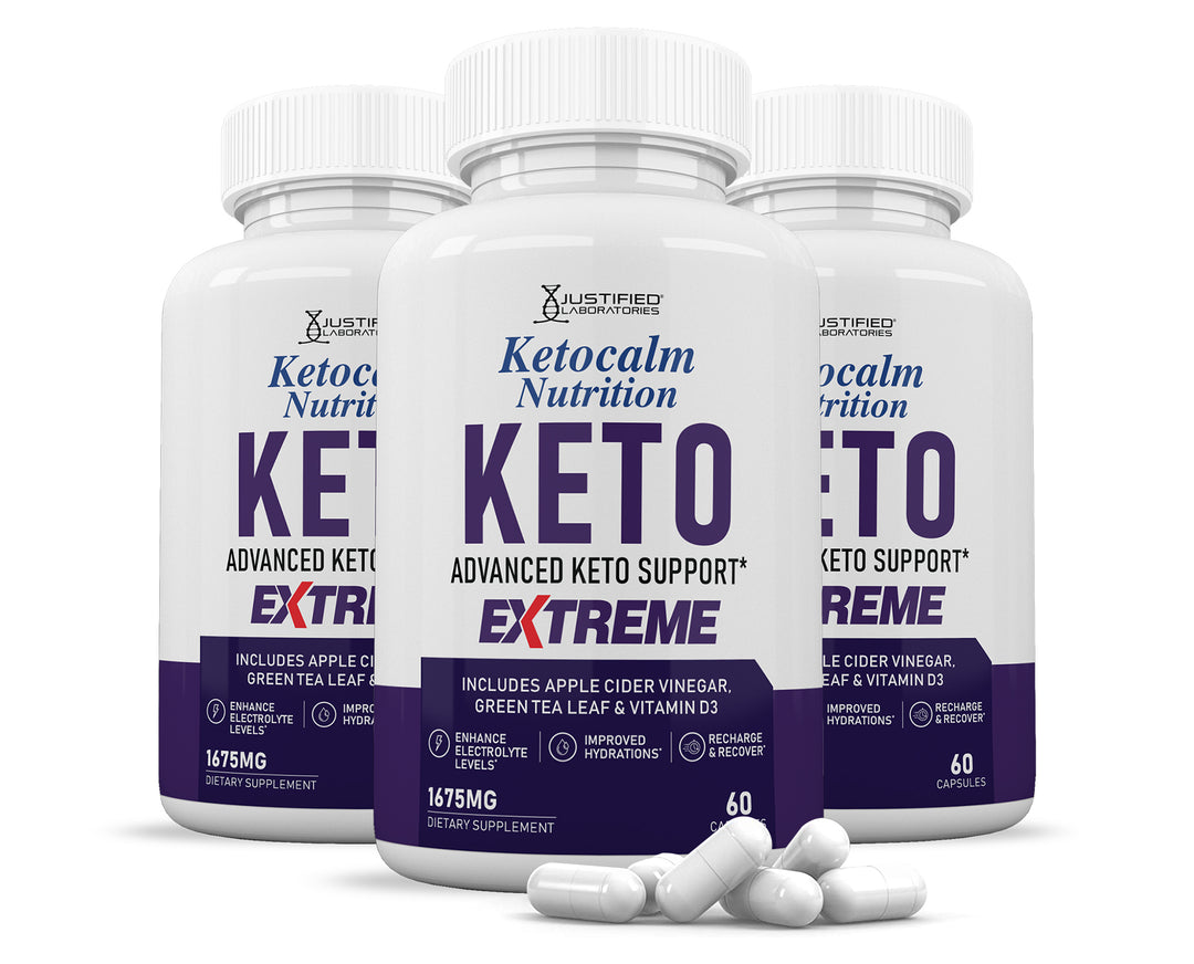 3 Bottles of Keto Calm Keto ACV Extreme Pills 1675MG