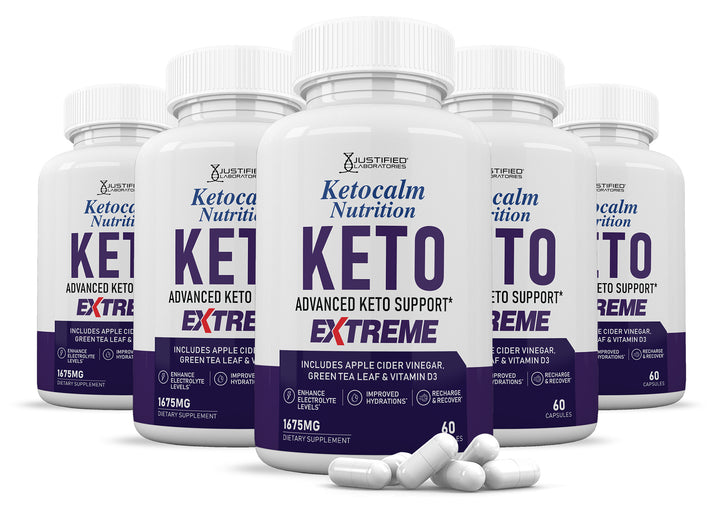 5 Bottles of Keto Calm Keto ACV Extreme Pills 1675MG