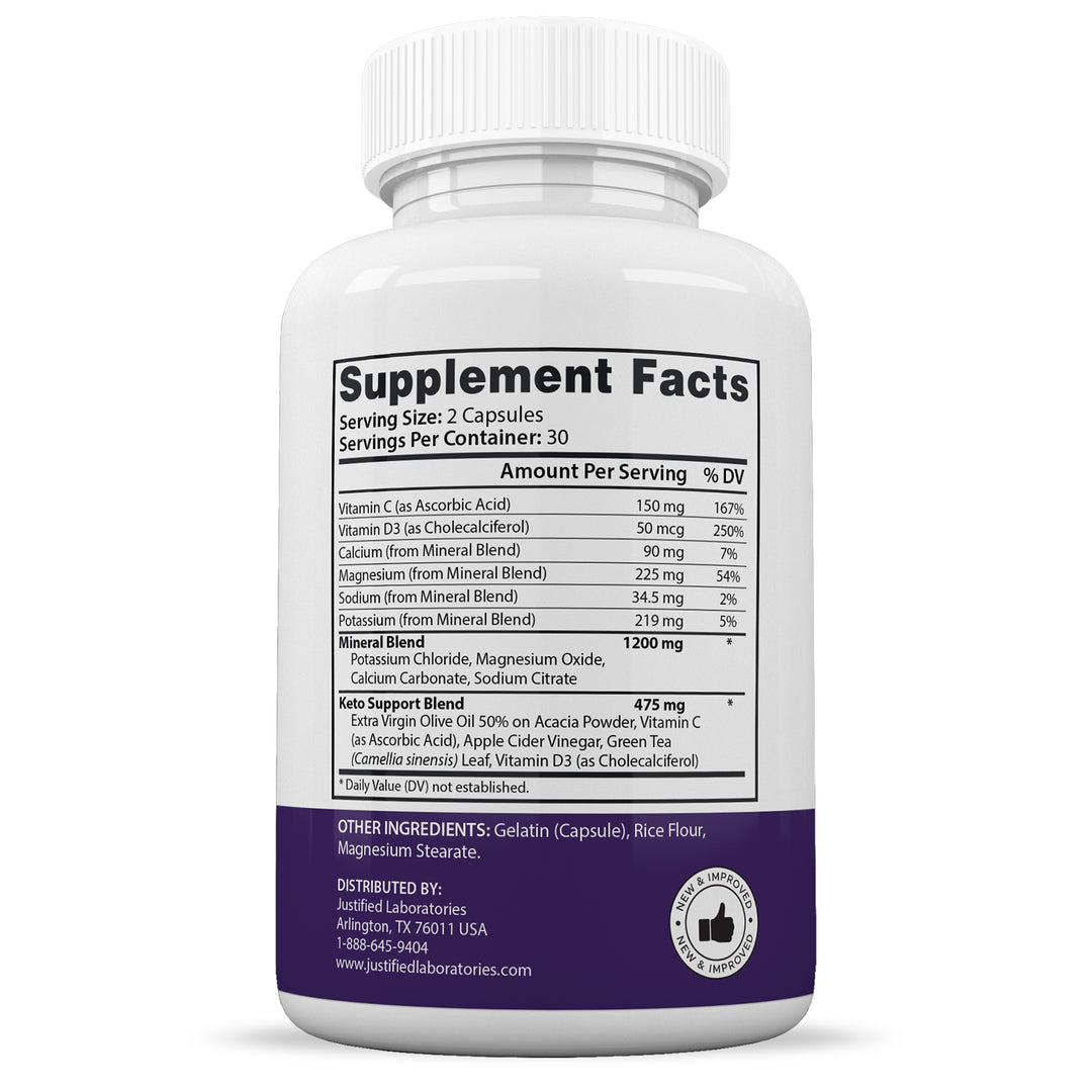 Supplement Facts of Keto Calm Keto ACV Extreme Pills 1675MG
