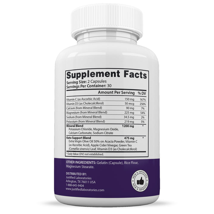 Supplement Facts of Keto Calm Keto ACV Extreme Pills 1675MG