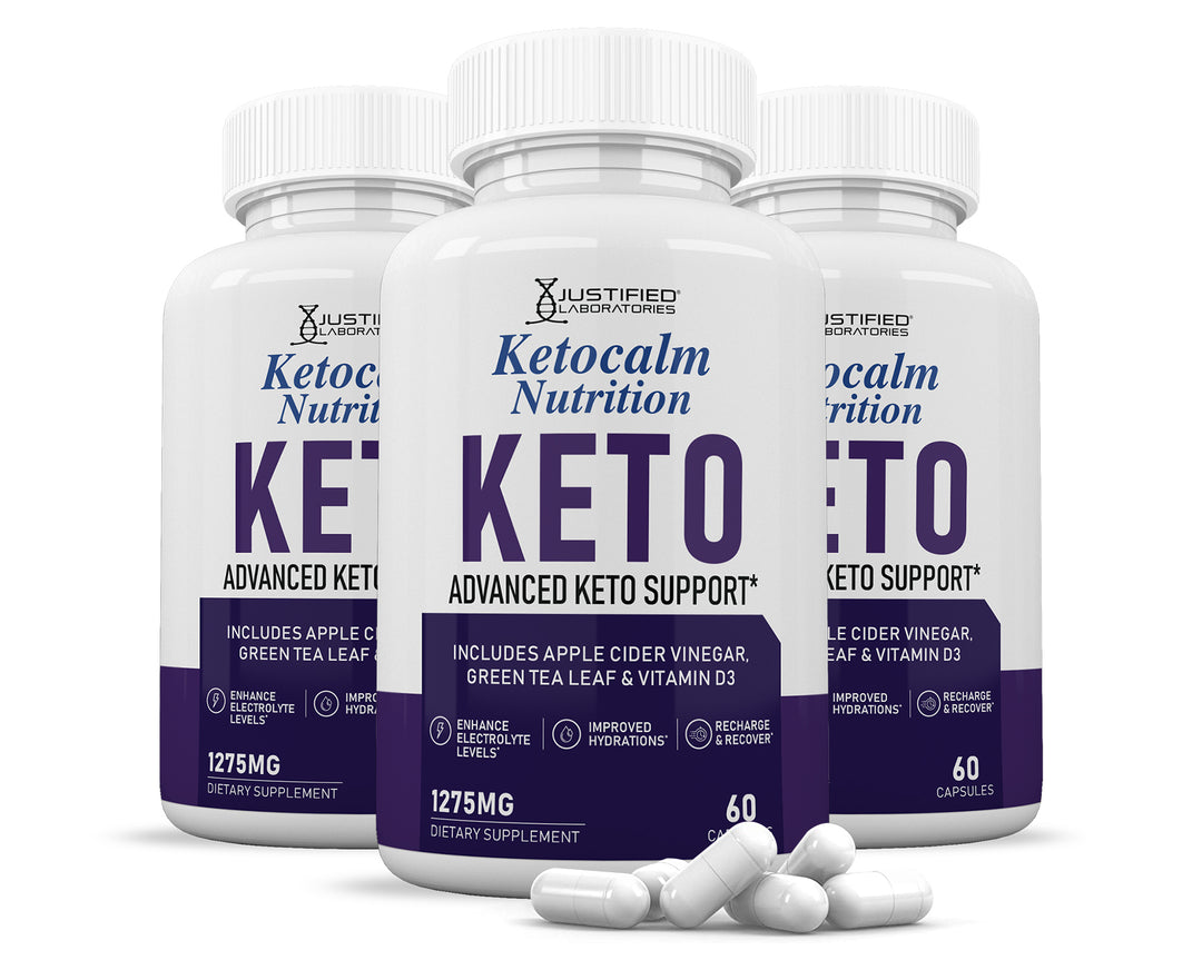 3 Bottles of Keto Calm Keto ACV Pills 1275MG