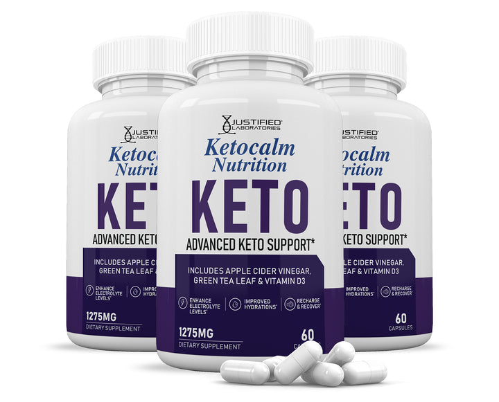 3 Bottles of Keto Calm Keto ACV Pills 1275MG