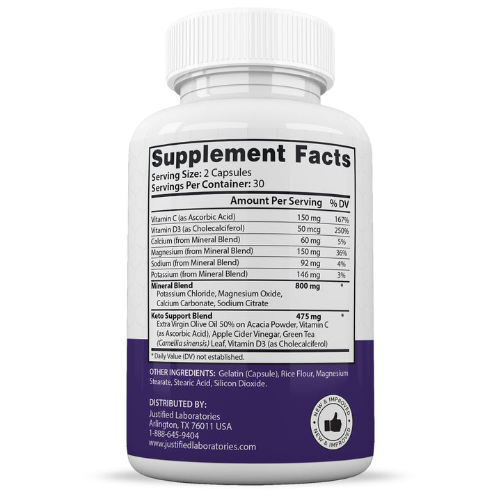Supplement Facts of Keto Calm Keto ACV Pills 1275MG