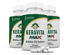 Load image into Gallery viewer, 3 bottles of 3 X Stronger Keravita Max 40 Billion CFU Pills