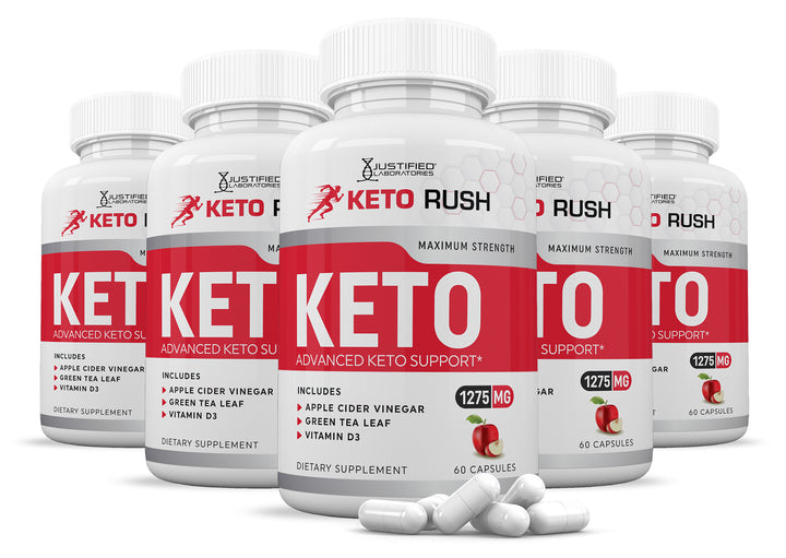5 Bottles of Keto Rush ACV Pills 1275MG