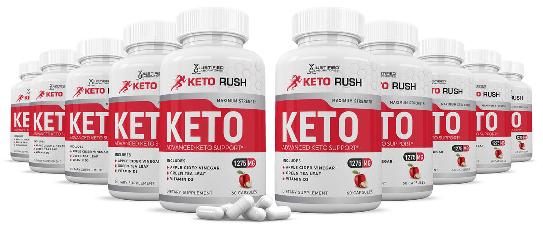 10 Bottles of Keto Rush ACV Pills 1275MG