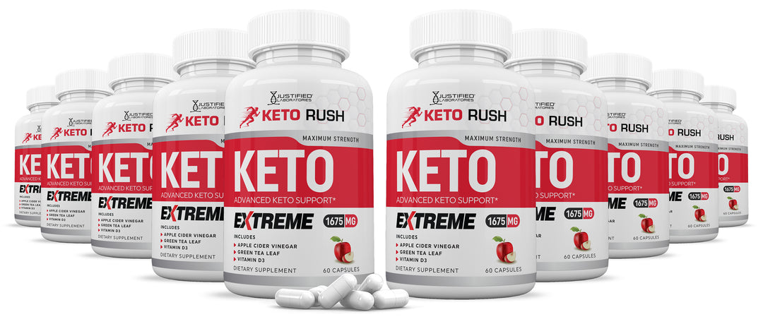 10 Bottles of Keto Rush ACV Extreme Pills 1675MG