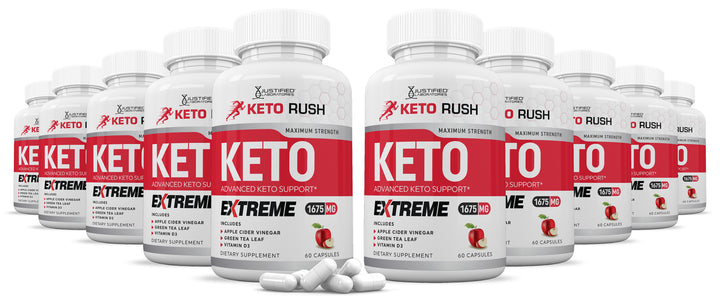 10 Bottles of Keto Rush ACV Extreme Pills 1675MG