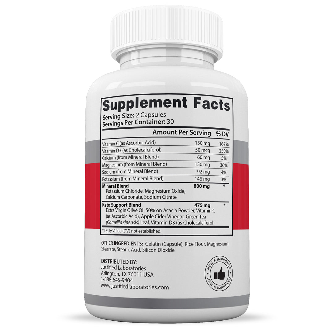 Supplement Facts of Keto Rush ACV Pills 1275MG