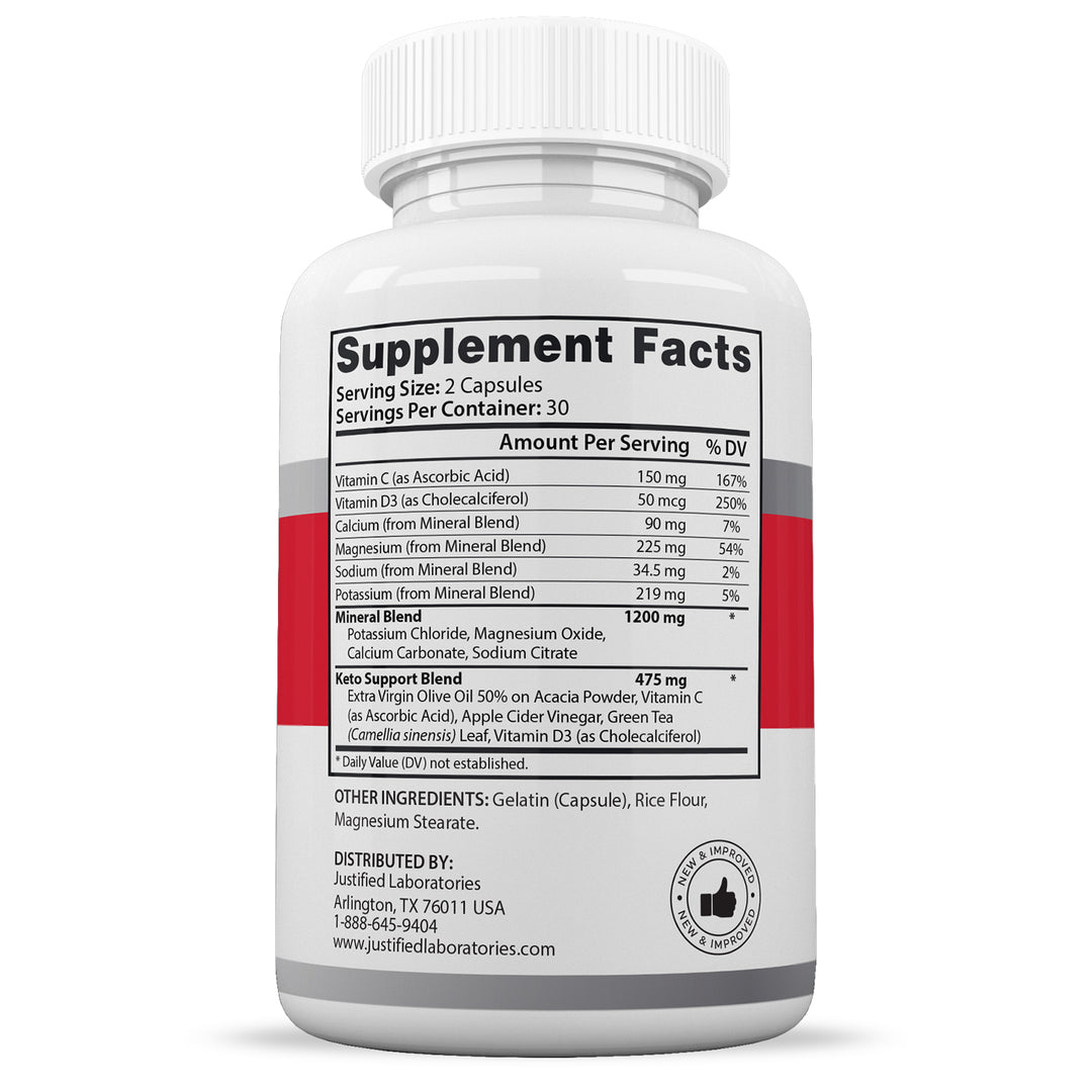 Supplement Facts of Keto Rush ACV Extreme Pills 1675MG
