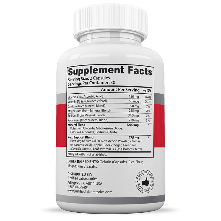 Supplement Facts of Keto Rush ACV Extreme Pills 1675MG