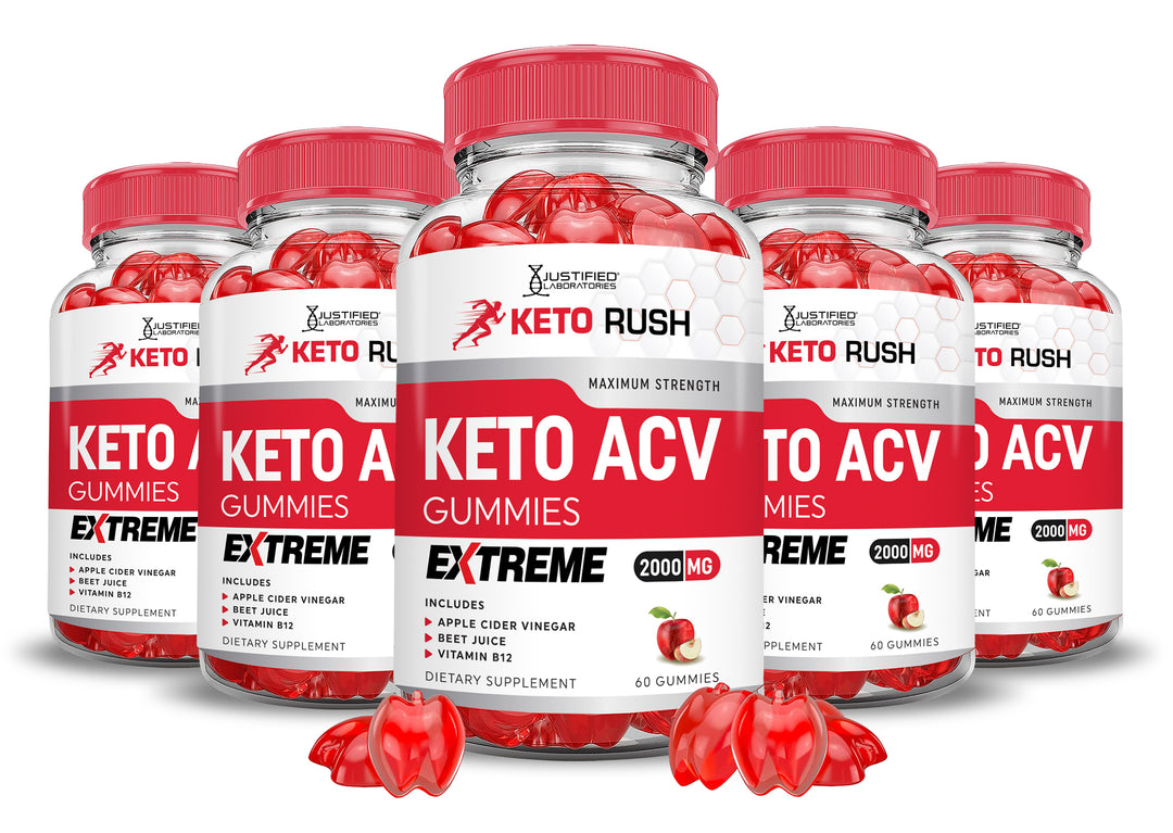 5 bottles Keto Rush ACV Gummies Extreme 2000mg