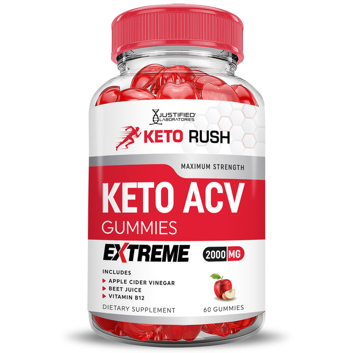 2 x Stronger Keto Rush ACV Gummies Extreme 2000mg