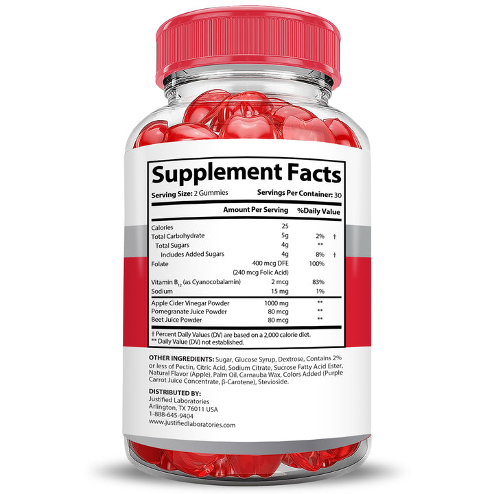 Supplement  Facts of Keto Rush ACV Gummies 1000MG