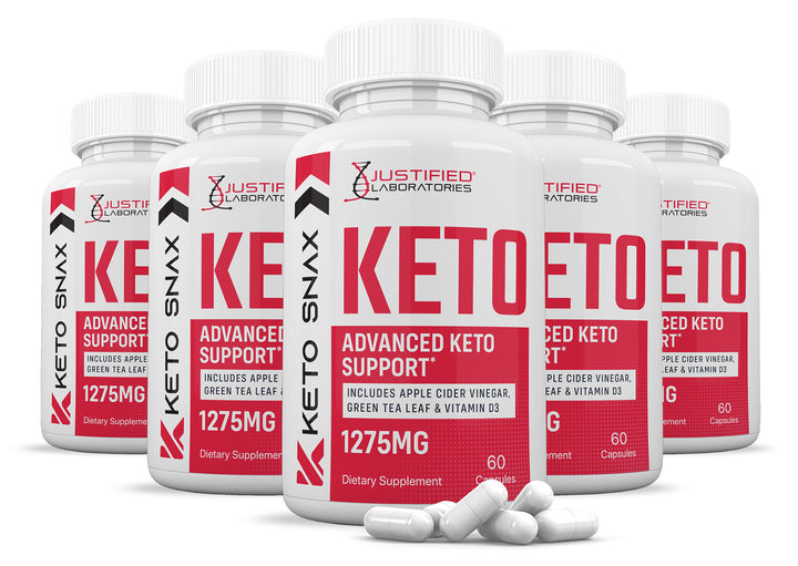 5 bottles of Keto Snax Keto ACV Pills 1275MG