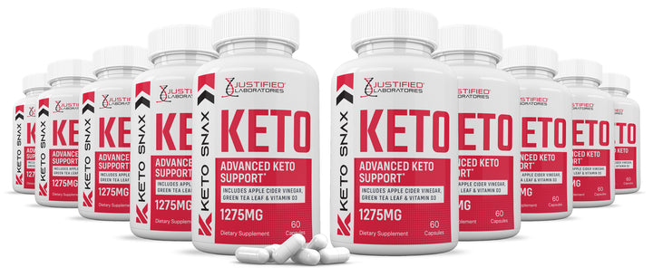 10 bottles of Keto Snax Keto ACV Pills 1275MG