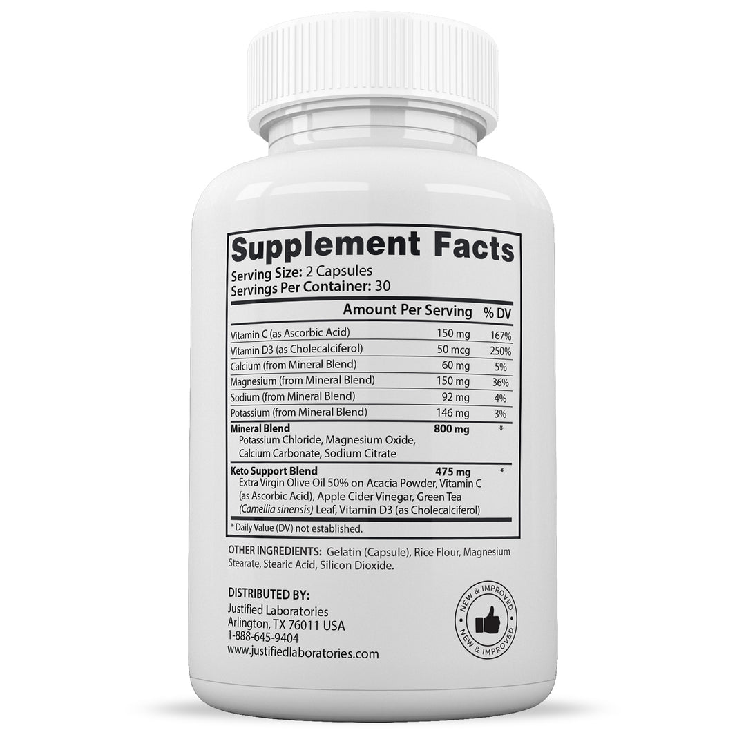 Supplement facts of Keto Snax Keto ACV Pills 1275MG