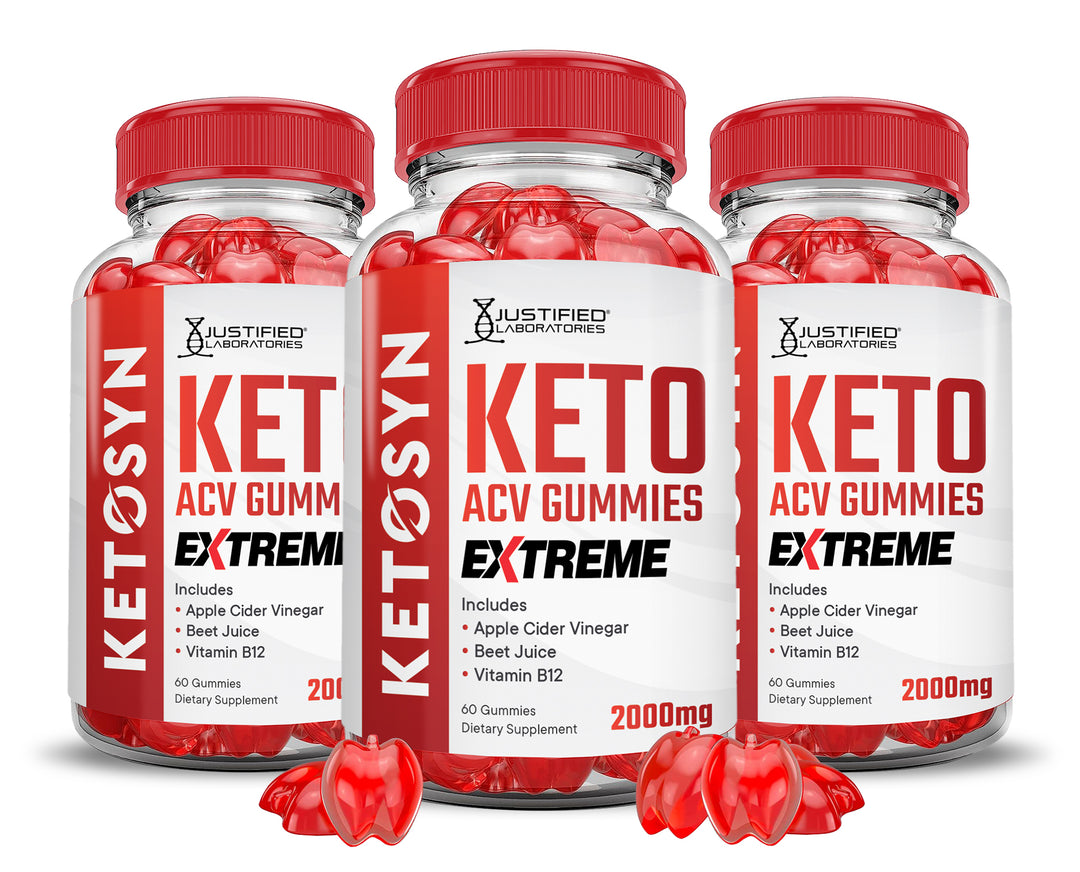 3 bottles Ketosyn Keto ACV Gummies Extreme 2000mg