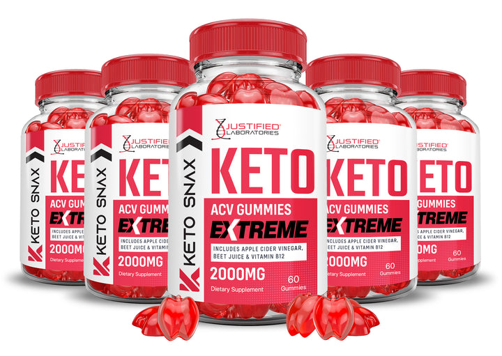 5 bottles Keto Snax Keto ACV Gummies Extreme 2000mg