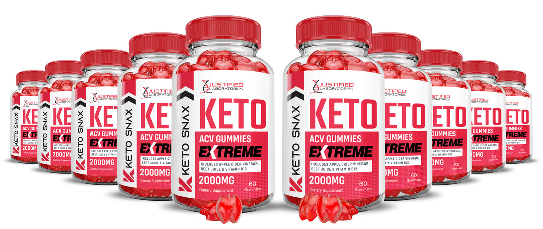 10 bottles Keto Snax Keto ACV Gummies Extreme 2000mg