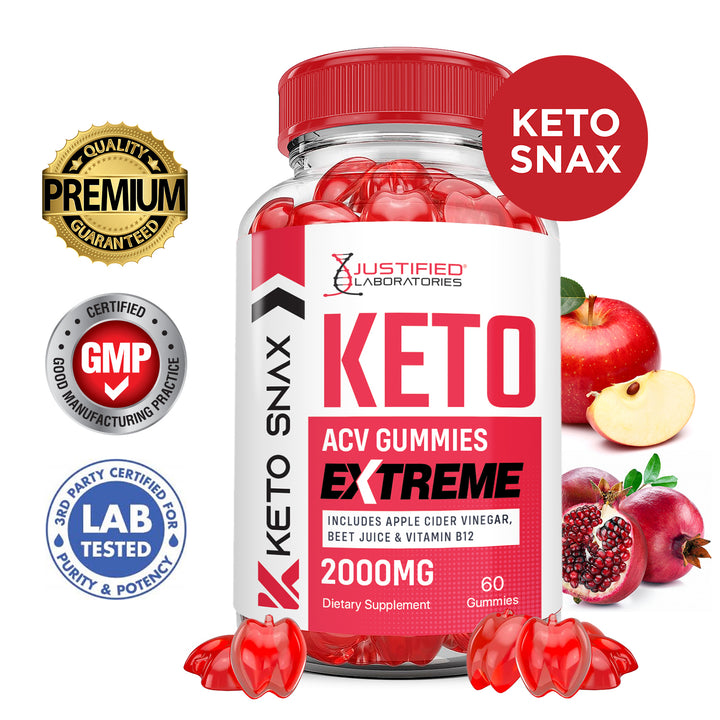 2 x Stronger Keto Snax Keto ACV Gummies Extreme 2000mg