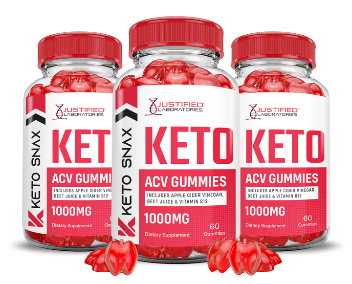 3 bottles Keto Snax Keto ACV Gummies 1000MG