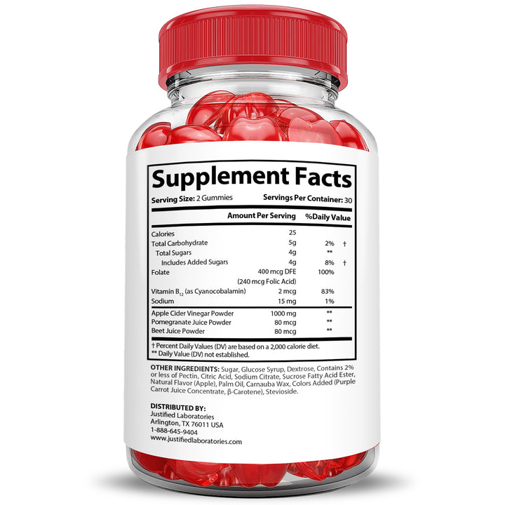 Supplement  Facts of Keto Snax Keto ACV Gummies 1000MG