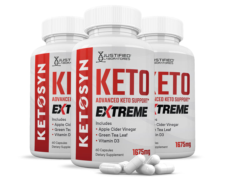 3 Bottles of Ketosyn Keto ACV Extreme Pills 1675MG