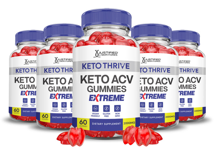 5 bottles Keto Thrive Keto ACV Gummies Extreme 2000mg