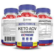 Laden Sie das Bild in den Galerie-Viewer, 3 Sided of Bottle of Keto Thrive Keto ACV Gummies Extreme 2000mg