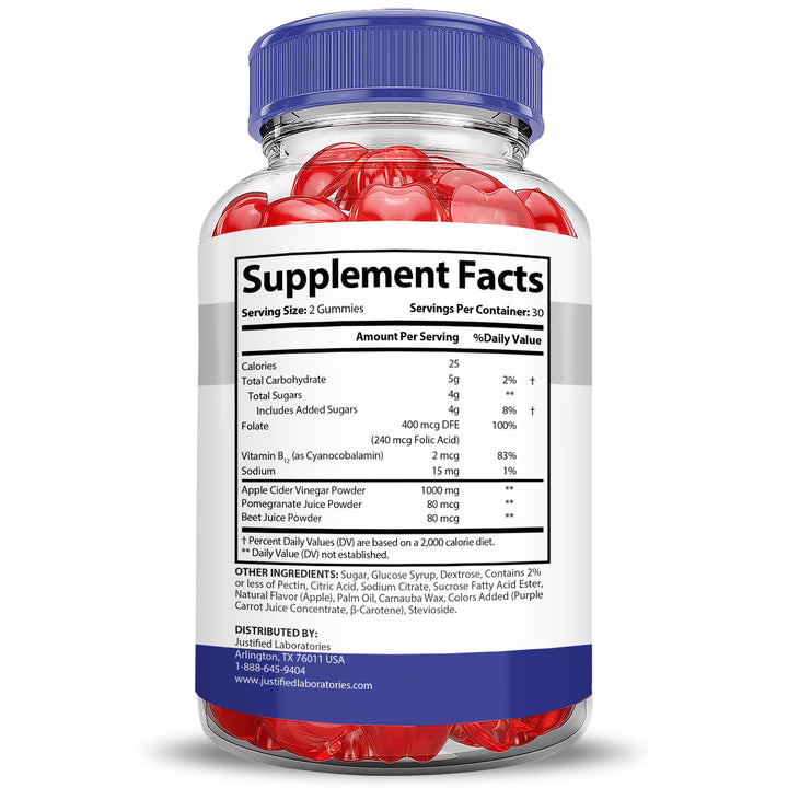 Supplement  Facts of Keto Thrive Keto ACV Gummies 1000MG